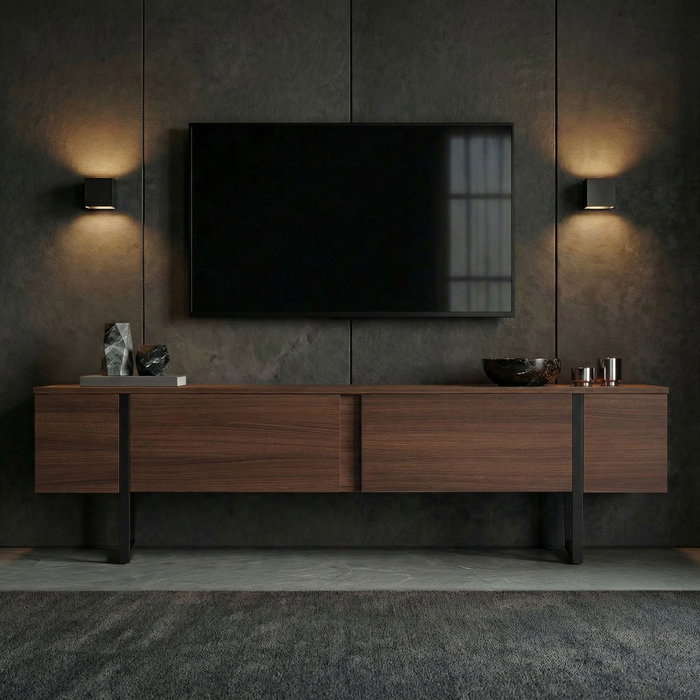 Nordure Soporte para TV Milano Nogal y Negro